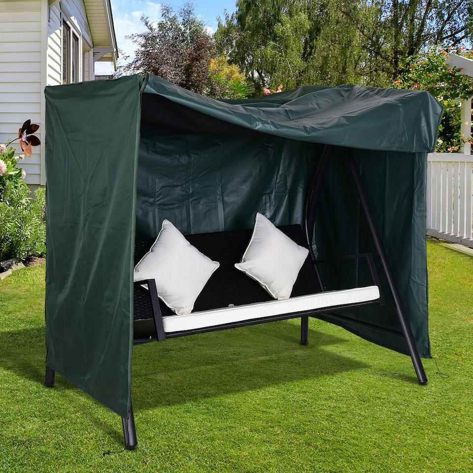 image 1 of Outsunny Garden Furniture Protector Patio Swing Chair Cover | Green | Deep Green