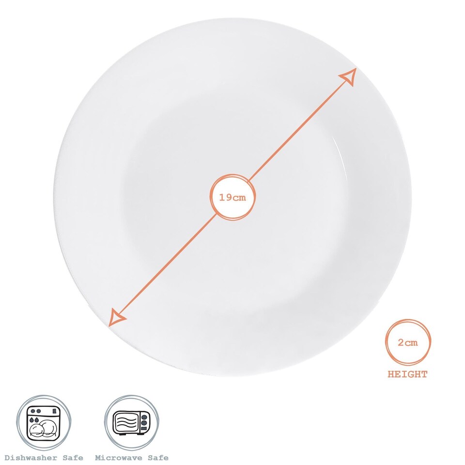 image 1 of Argon Tableware Classic White Dessert Plates - 19cm - Pack of 24 | White | White