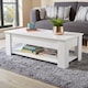 image 2 of Wooden Coffee Table With Lift Up Top Storage Area and Magazine Shelf | White