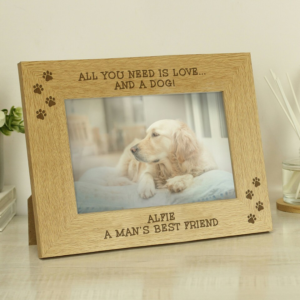 image 1 of Personalised Pet 6x4 Photo Frame Brown | One Size