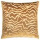 image 2 of Paoletti Tierra Cut Velvet Cushion | Orange | Brass