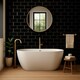 image 2 of Dove Grey Gloss Metro Tiles (750 Pack-15 Box-15m2 Coverage)-Sink-Premium Ceramic Wall Finish-Inspired by NYC Subway & SoHo Style