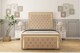 image 1 of Sloomy Sofia Gold Pebble Plush Bed Frame With Mattress With 50" Upholstered Headboard 6' Super King