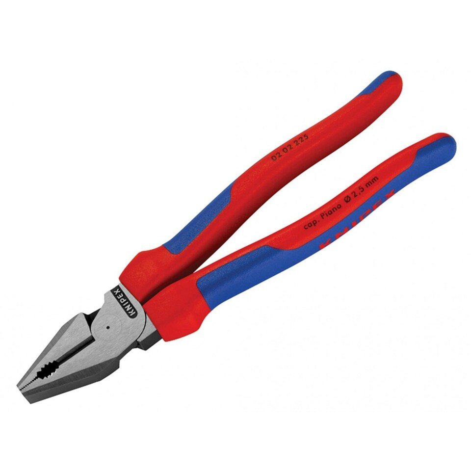 Knipex 02 02 Series High Leverage Combination Pliers, Multi-component Grip - Multi Colour - 225mm