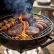 image 4 of Garden Vida Memphis Freestanding Lightweight Portable Kettle BBQ Grill - Black & Red