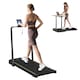 image 1 of SPORTNOW Folding Treadmill Walking Pad, Running Jogging Walking Machine | Black | Black with yellow accents | 109 x 48 x 100 cm