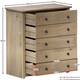 image 3 of Vida Designs Panama 5 Drawer Chest of Drawers Bedroom Storage, Solid Pine Wood