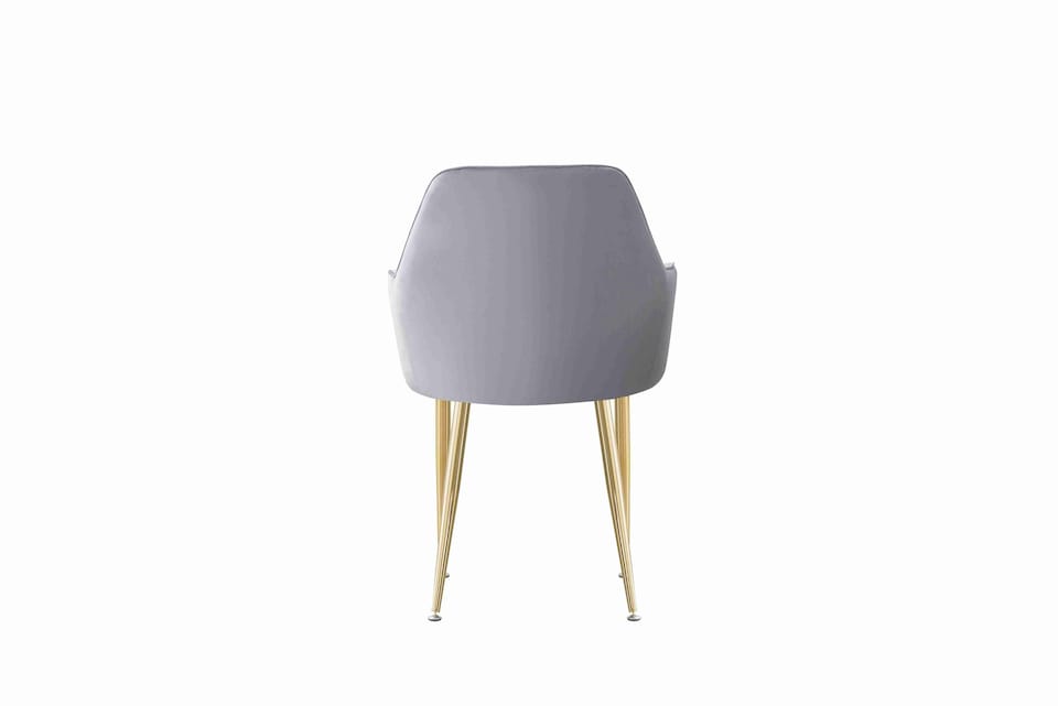 image 1 of MOF Dining chair Armchair with Armrest & Backrest Upholstered seat with Metal legs T05 Grey