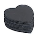 image 1 of Argon Tableware Heart Slate Placemats - 25cm - Pack of 12 | Black | Natural