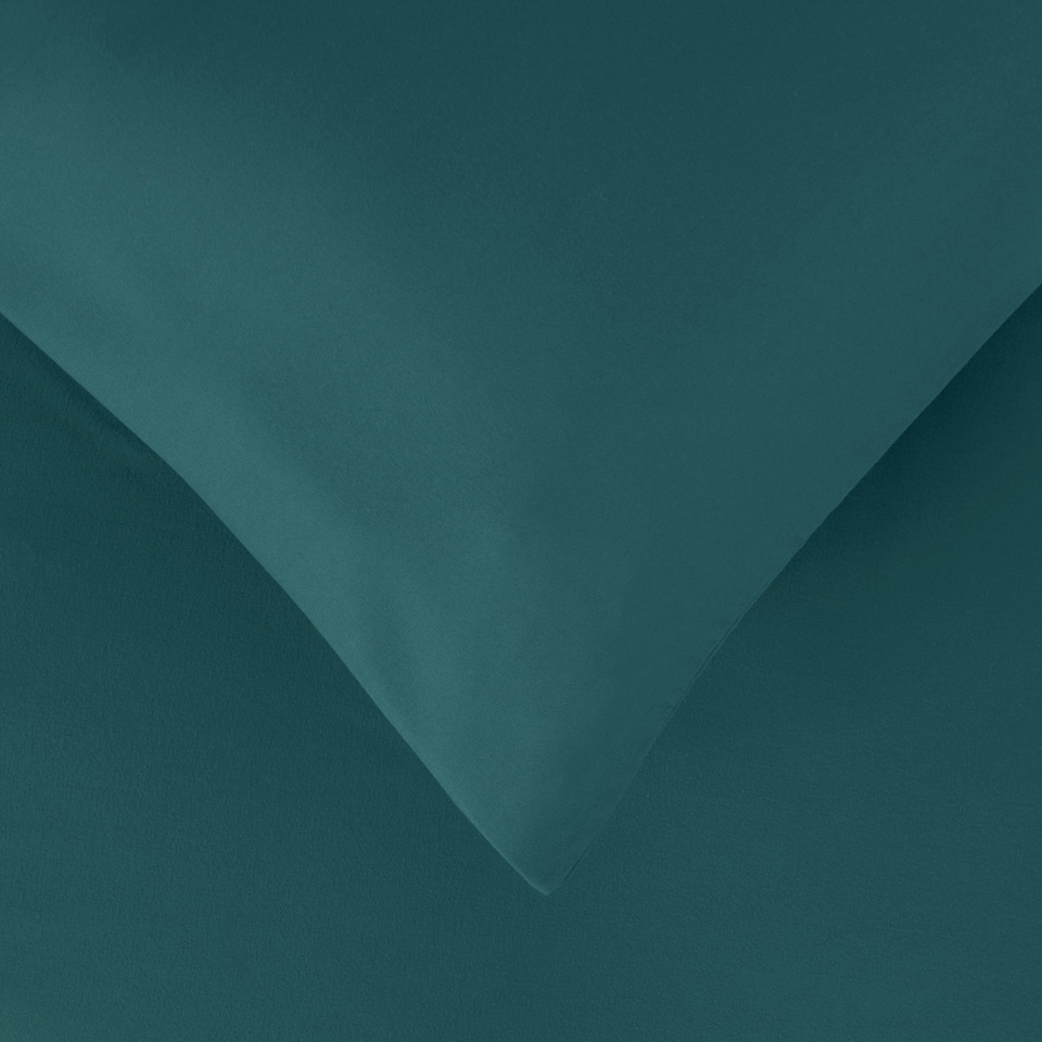 image 1 of OHS Soft Cosy Microfibre Plain Duvet Cover and Pillowcase Set Green | Teal | Double