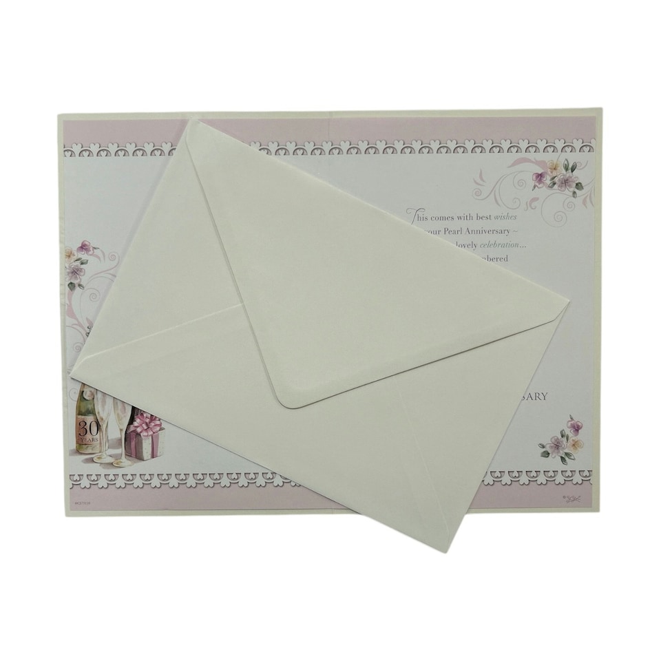 image 1 of Wonderful Pearl Anniversary Traditional Celebrity Style Congratulations Card