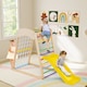image 2 of COSTWAY 4-in-1 Jungle Gym Wooden Indoor Toddler Playground  Slide-Colorful