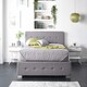 image 9 of Side Opening Ottoman Storage in Grey Linen, King