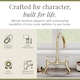 image 6 of Traditional Kitchen Sink Bridge Mixer Tap - Brushed Brass Lever | Copper | Brushed Brass | 1