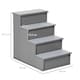 image 7 of PawHut 4 Step Wooden Dog Steps Pet Stairs Cat Ladder for Bed Couch, Grey