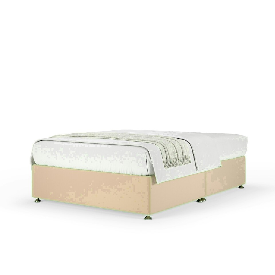 image 1 of Natural Plush Velvet No Drawer Divan Base Single