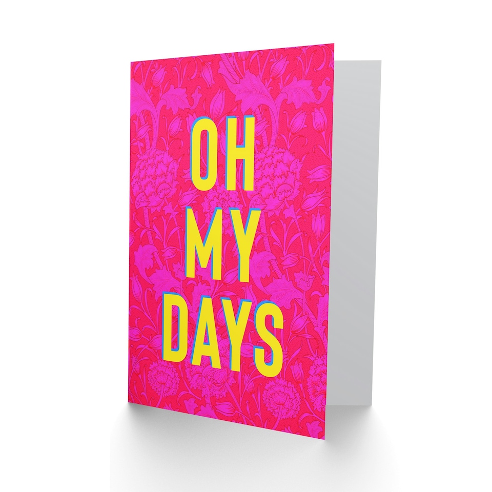 image 1 of Oh My Days Bold Modern Floral Art Nouveau Congratulations Card