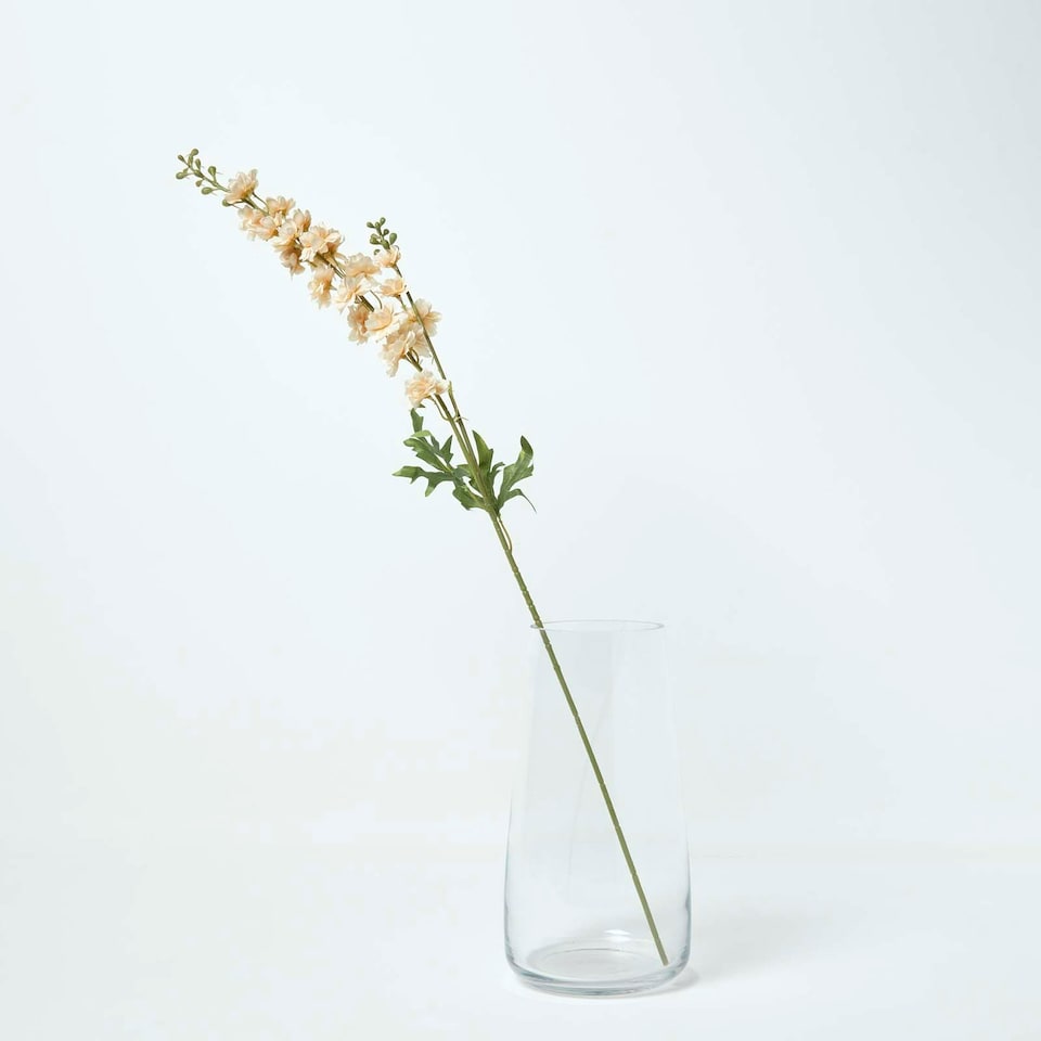 image 1 of Homescapes Peach Stock Flower Spray Single Stem 87 cm