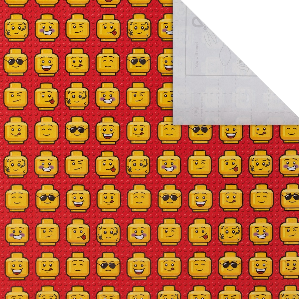 image 1 of Hallmark 6M Wrapping Paper - 3 X 2M Rolls - Lego Heads Design