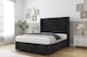 image 3 of Sloomy Sterling Black Naples Divan Bed Base No Drawers With 54 Inch Wingback Headboard & 12 Inch Matching Footboard | Black | Black | King | 1