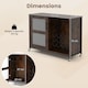 image 2 of COSTWAY Wine Bar Cabinet Liquor Buffet Sideboard with Wheels Brown