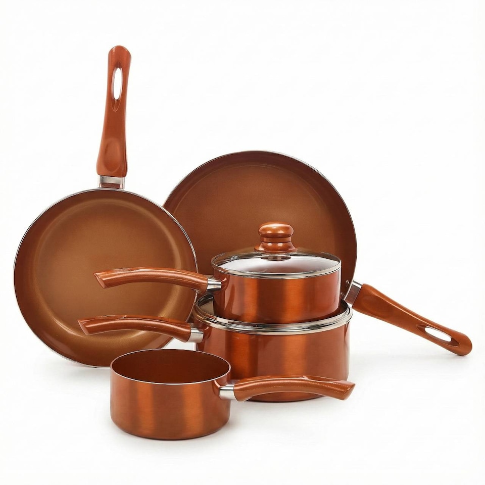 image 1 of 5 Piece Copper Ceramic Cookware Set