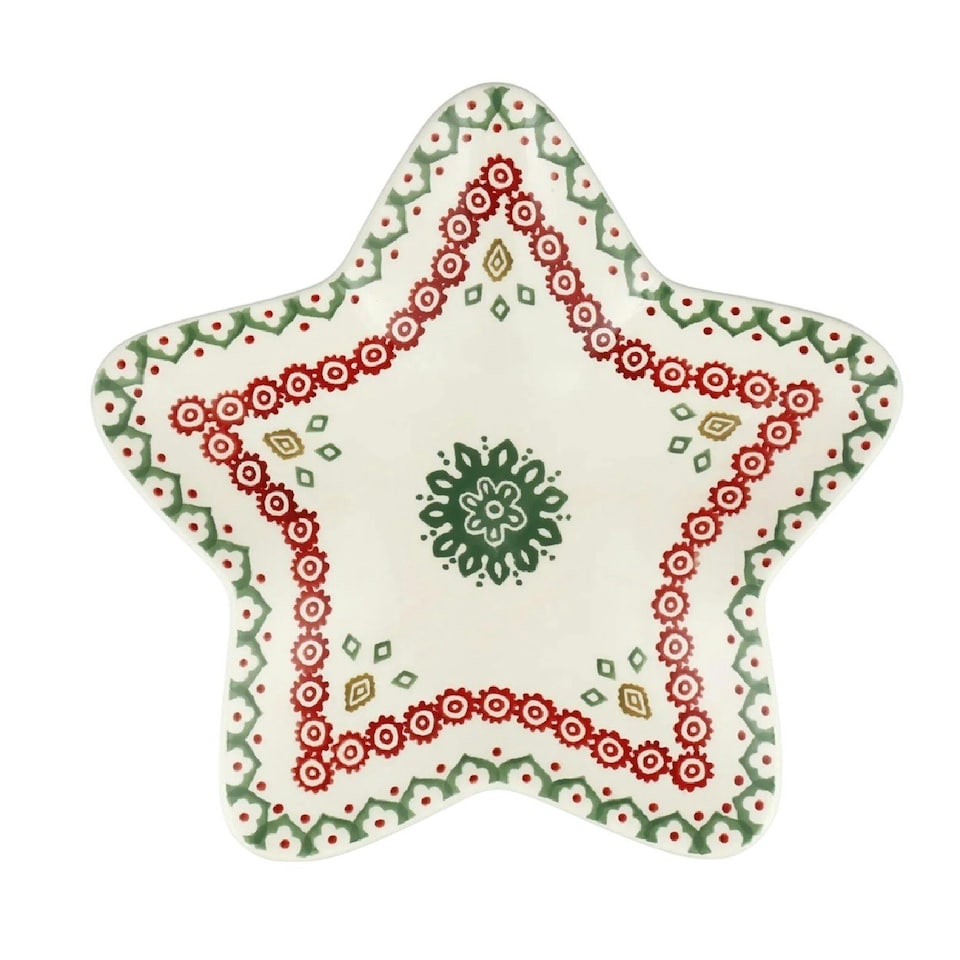 image 1 of Serving Plate: 1 x 32cm Emma Bridgewater Christmas Joy Medium Star Plate, Ceramic White