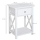 image 3 of HOMCOM 55cm End Side Table w/ Drawer Shelf Stand Black White