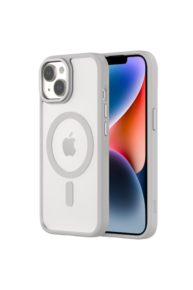 image 1 of QDOS Hybrid Soft + Snap (MagSafe) Case for iPhone 15 - White Grey | White