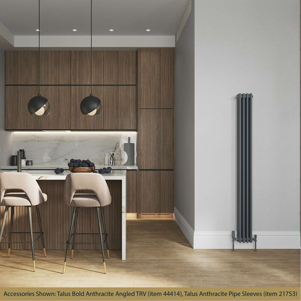 image 1 of Alpha Vertical Triple Column Bathroom Radiator - Anthracite Grey (H) 1800mm x (W) 198mm