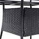 image 3 of Living and Home Garden Wicker Tempered Glass Table with Parasol Hole