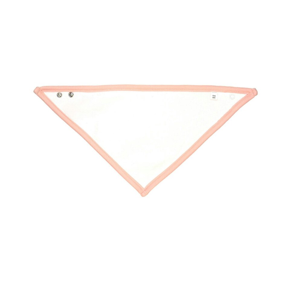 image 1 of Babybugz Baby Reversible Contrast Detail Bandana Bib - White/Powder Pink - One Size