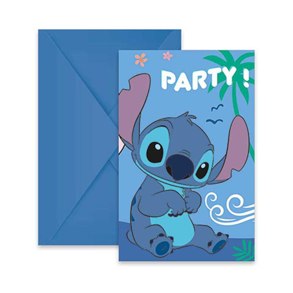 Lilo & Stitch Disney Party Invitations with Envelopes - Pack of 6