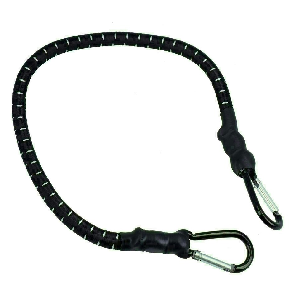 image 1 of 24" Bungee Strap with Metal Carabiners Hook Tie Down Fastener Holder 2pc