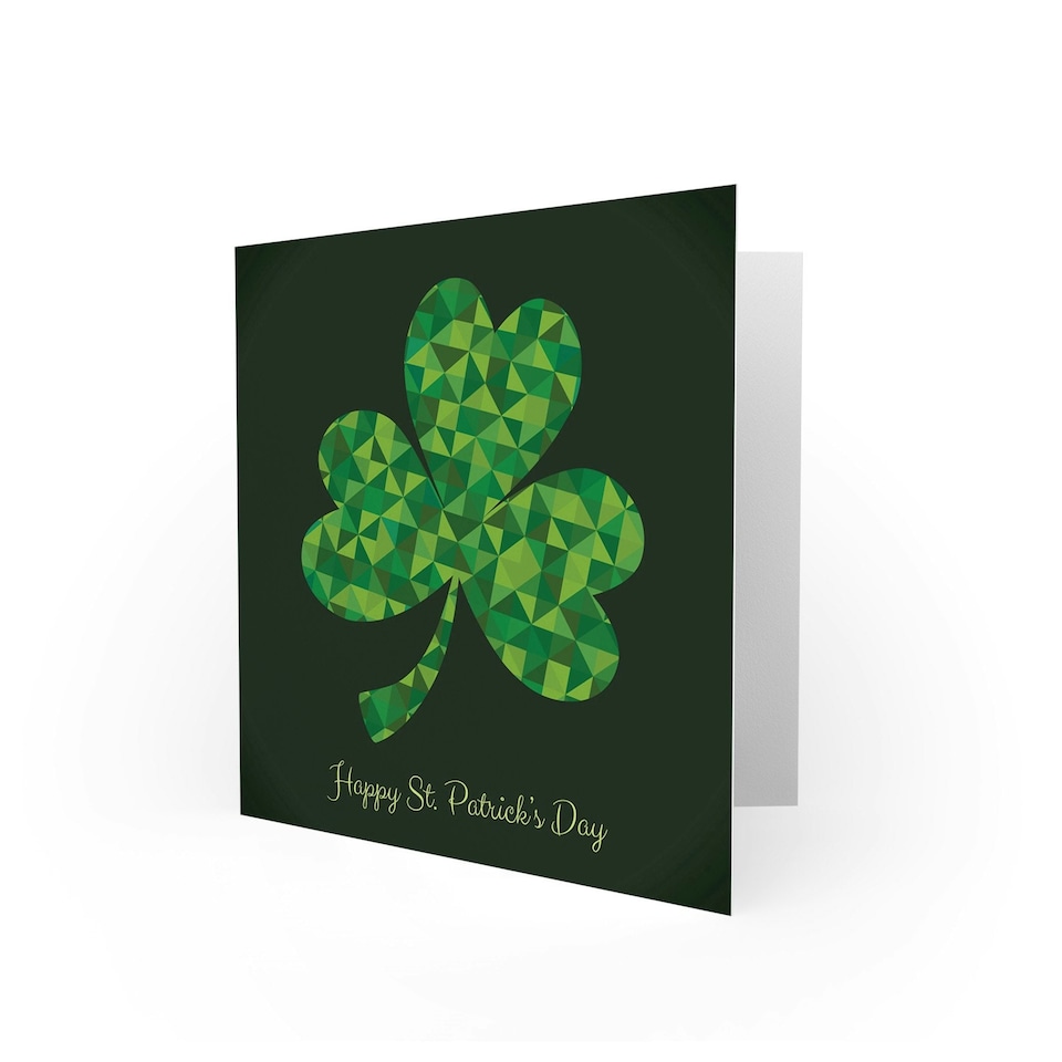 image 1 of Geometric Shamrock St Patricks Day Card