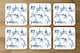 image 3 of Graphical set of blue sharks isolated on white background (Placemat & Coaster Set)