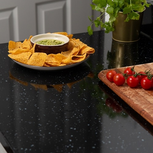 Sticky Back Plastic Black Granite Quartz Stone Effect Kitchen Self-adhesive Vinyl Wrap for Cupboards, Doors and Worktops 67.5cm x 1m - d-c-fix