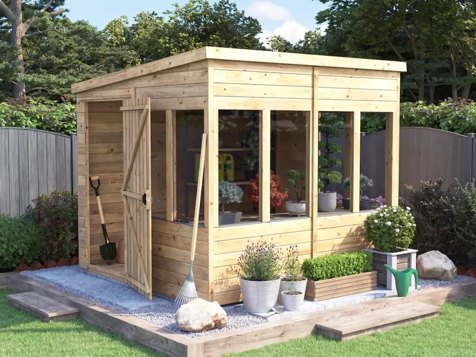 image 1 of Dunster House Potting Shed Pent Roof W8' x D8' (W2.4 x D2.4m) Superfelt, Overlord Modular