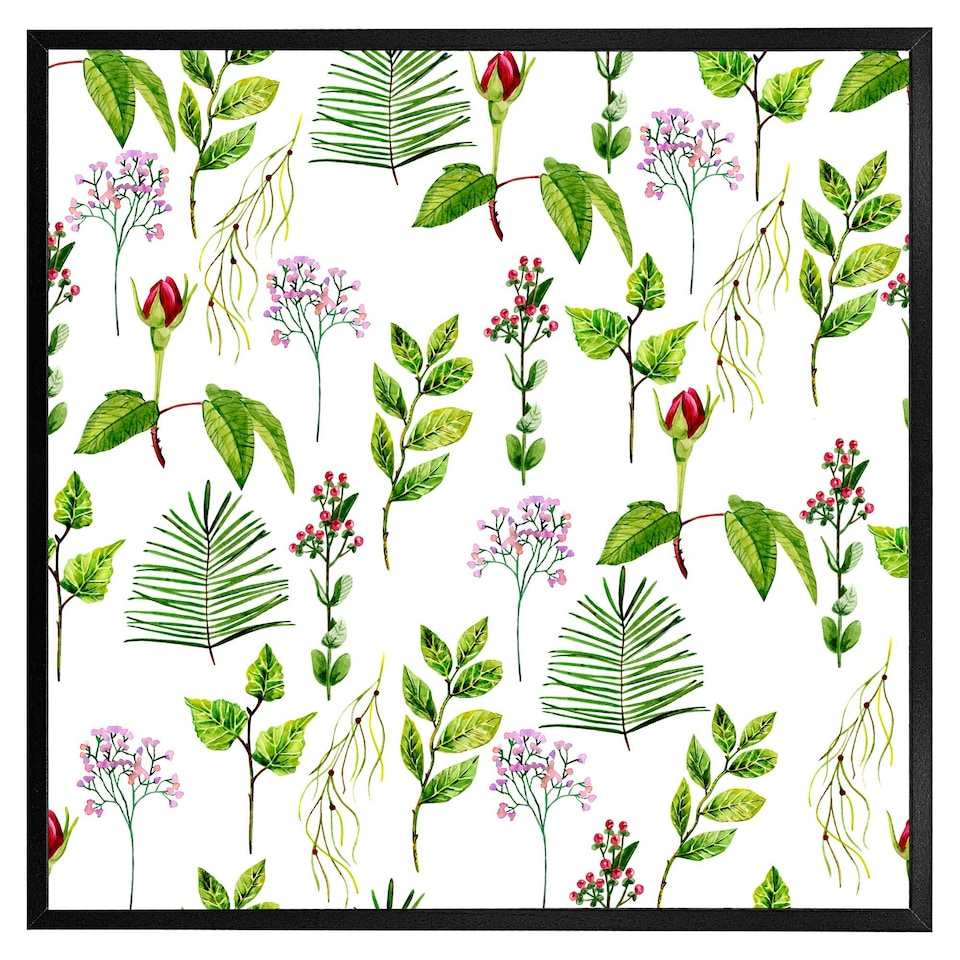 image 1 of Selection of laves & flowers (Picutre Frame) Brown | XL