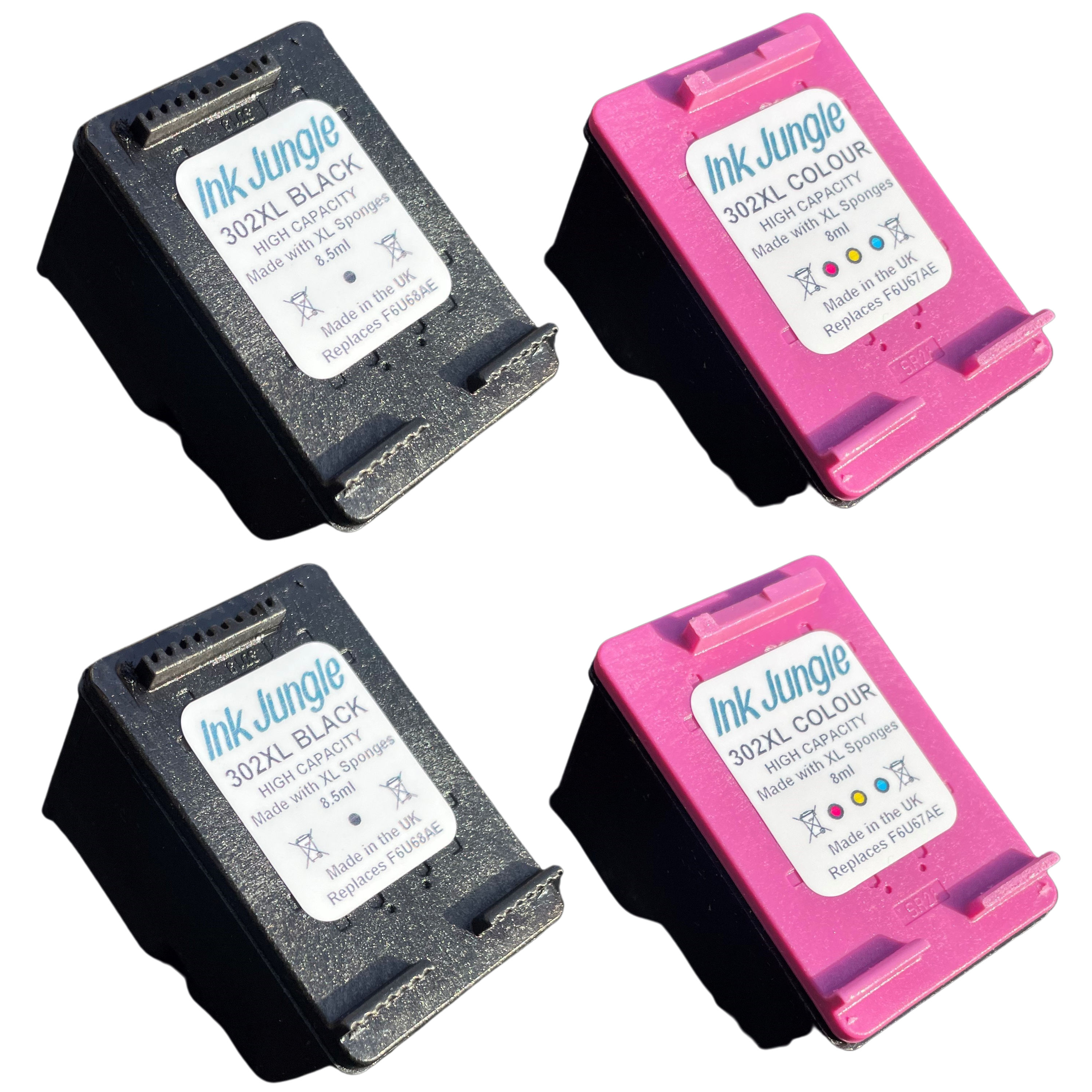 Tusco Ink 2x Ink Jungle 302XL Black & Colour Refilled Ink Cartridges - Replaces ...