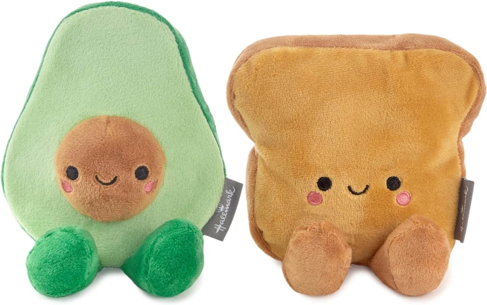 image 1 of Hallmark Better Together Avocado And Toast Magnetic Soft Toy Pair