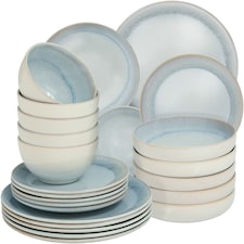Dinner Set Mare in Glazed Stoneware for 6 People, Microwave- and Dishwasher-Safe | Grey | grey | 1