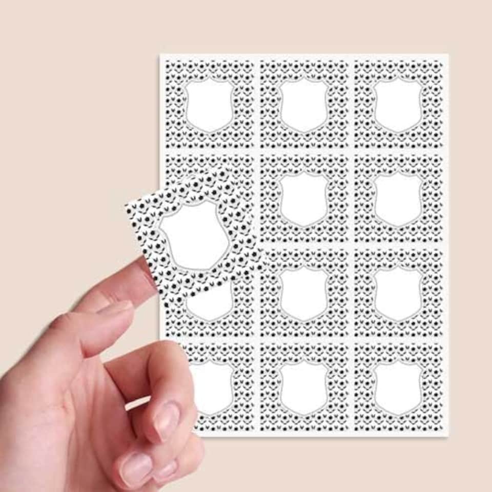 image 1 of Football Design 65mm Square Sticker sheet of 12