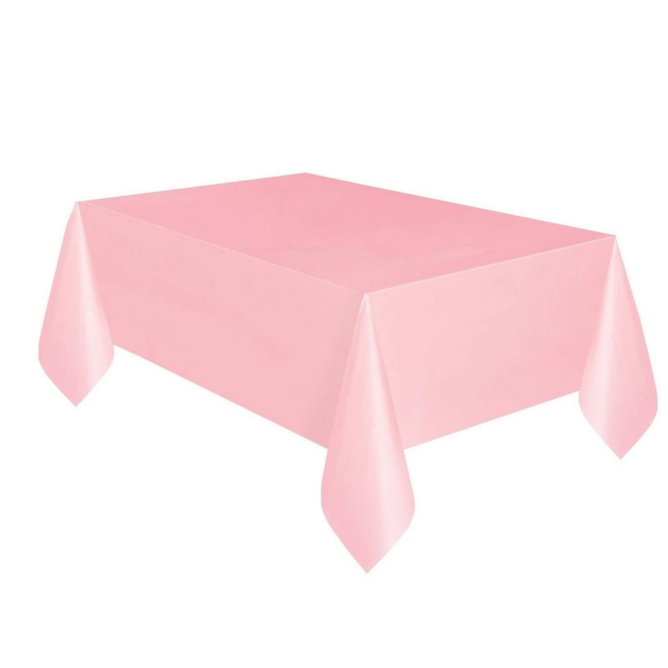 image 1 of Unique Party Plastic Plain Tablecloth - Light Pink - One Size