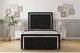 image 1 of Sloomy Boston Chrome Black Plush Bed Frame With 50" Upholstered Headboard 2'6 Small Single