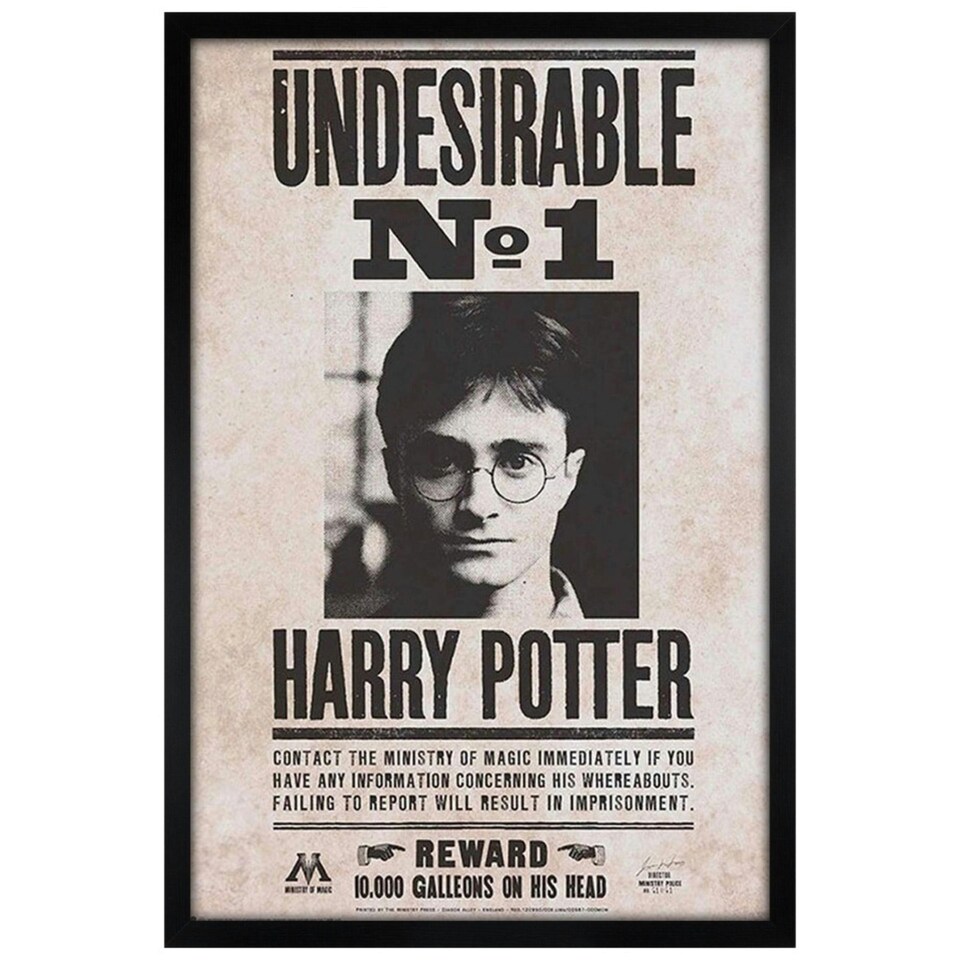 image 1 of Black Wooden Framed Harry Potter Undesirable No 1 61 x 91.5cm Maxi Poster