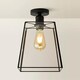 image 4 of ValueLights Susie Matte Black Flush Ceiling Light & Bulb | Black