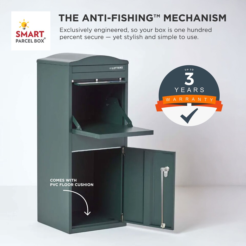 image 1 of SMART PARCEL BOX® Large Curved Top Front Access | Green | 1