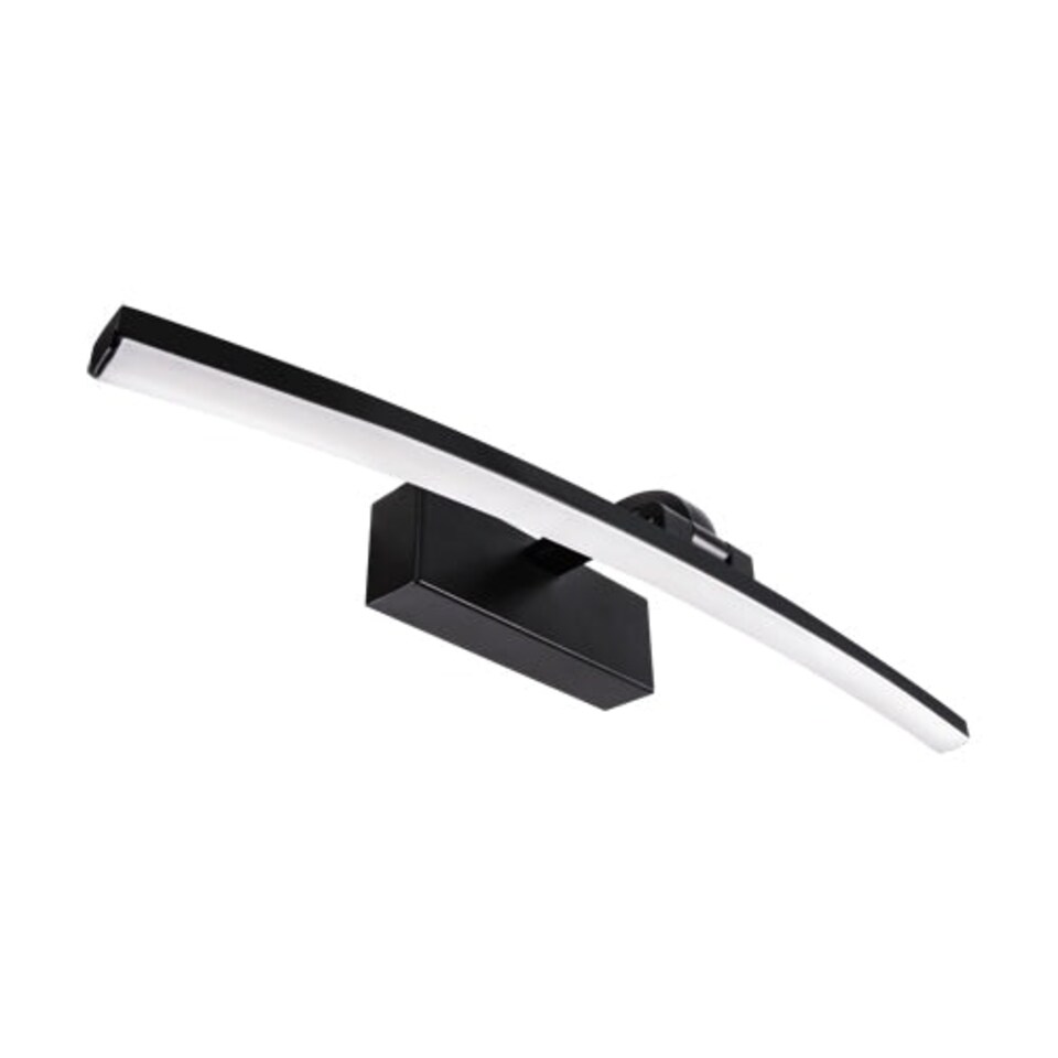 image 1 of CGC RUBY Black Curved IP44 Bathroom Mirror Wall Light 8W Black
