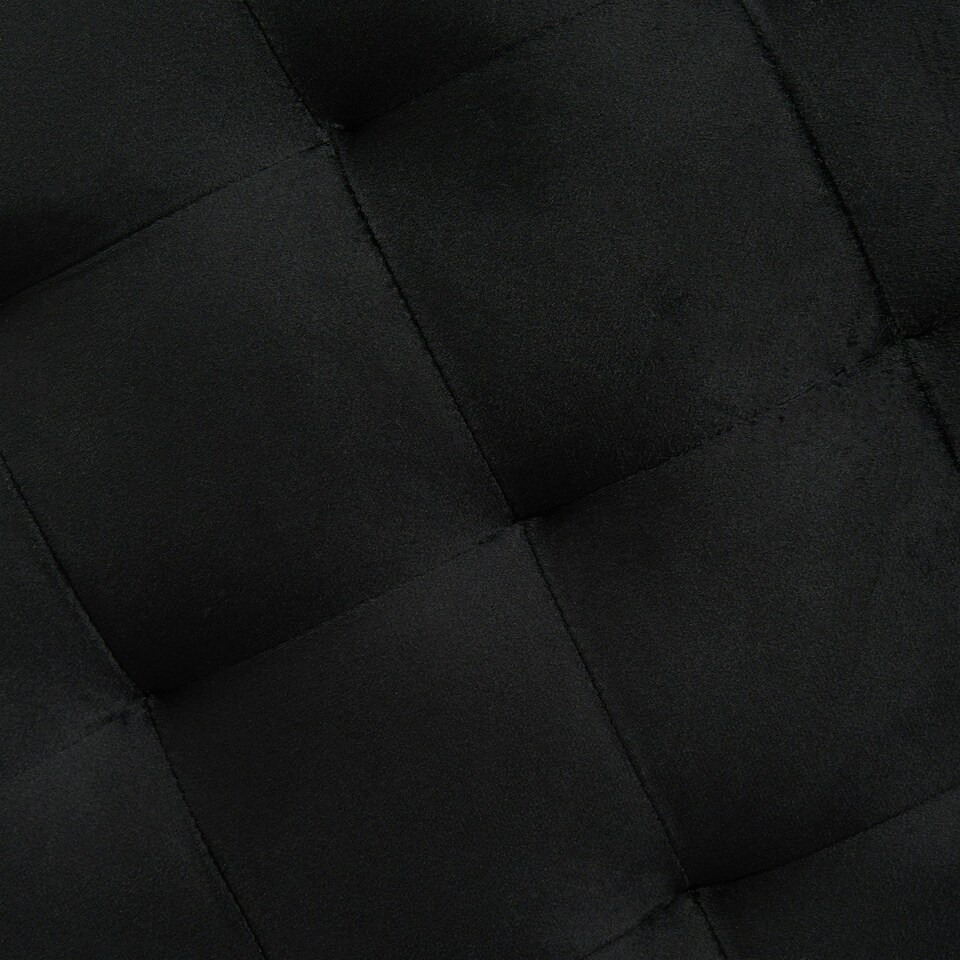 image 1 of OHS Matte Velvet Soft Round Foldable Footstool Seat Storage Organiser Ottoman Black